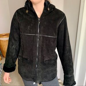 J. Percy Marvin Richards Suede/ Faux Fur Coat